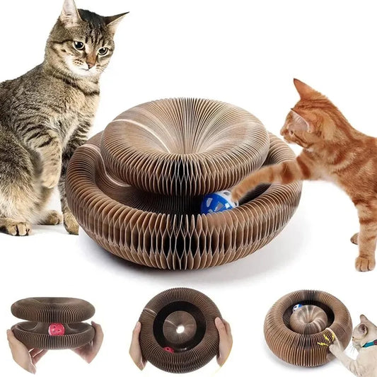 Interactive Cat Toy with Scratch Pad & Ball – Fun & Comfort for All Cats.